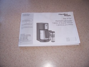 Coffee Pot Instruction Manual